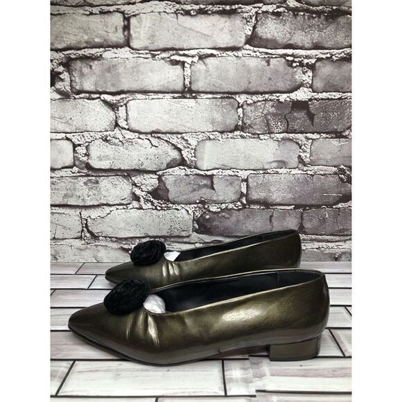 I. Magnin Green Metallic Patent leather Slip On Heeled Shoes Women Sz 6M US/36EU - Picture 11 of 16